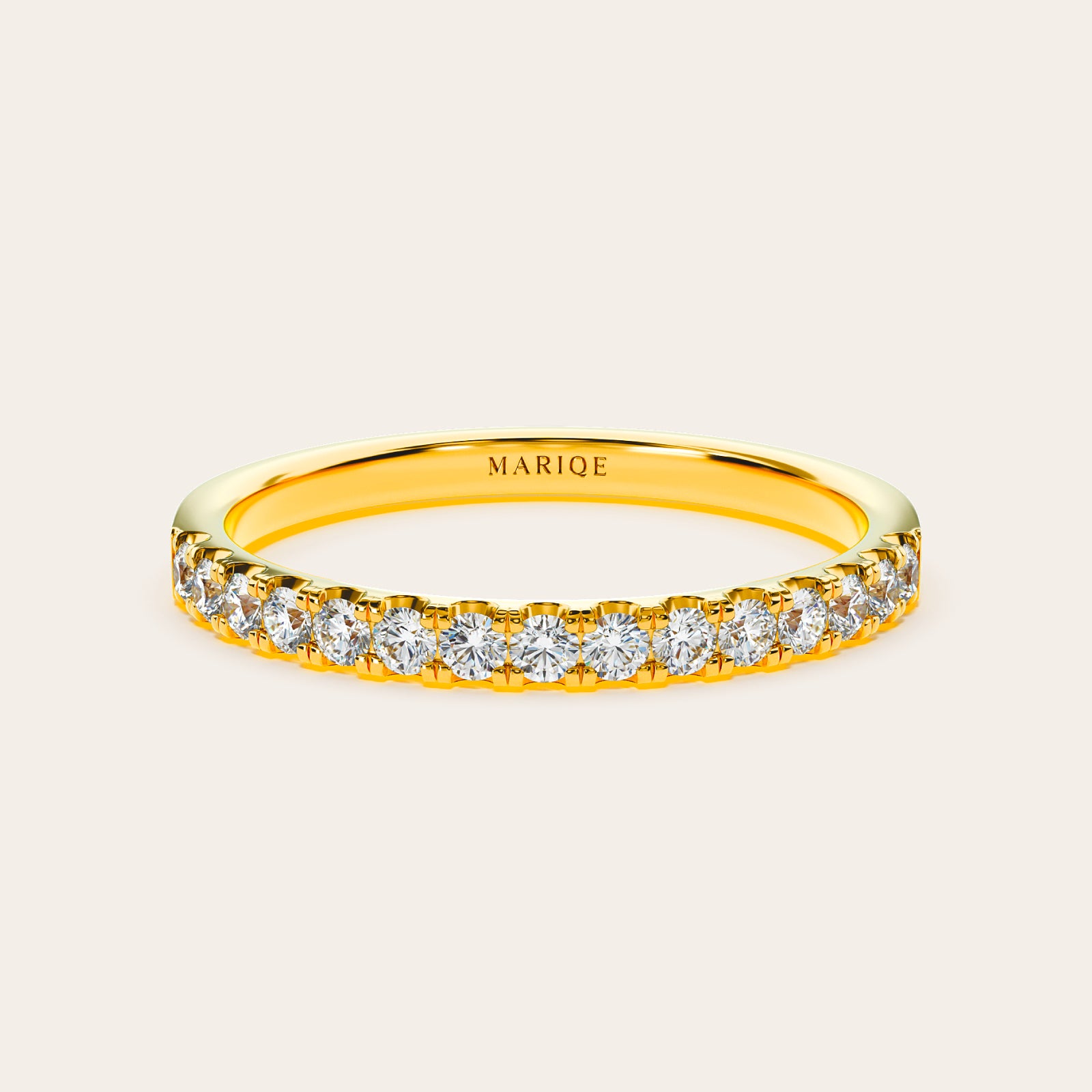 Eternità Half Band Ring front view – Gold 4.5, Gold 5, Gold 5.5, Gold 6, Gold 6.5, Gold 7, Gold 7.5, Gold 8, Gold 8.5, Gold 9, Gold 9.5, Gold 10, Gold 10.5