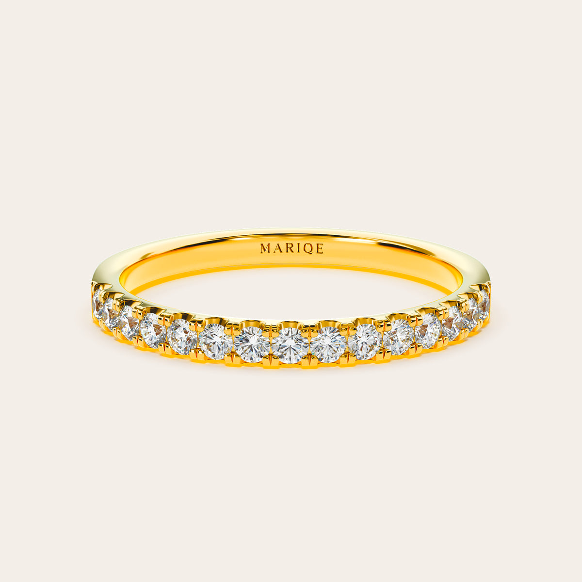 Eternità Half Band Ring front view – Gold 4.5, Gold 5, Gold 5.5, Gold 6, Gold 6.5, Gold 7, Gold 7.5, Gold 8, Gold 8.5, Gold 9, Gold 9.5, Gold 10, Gold 10.5