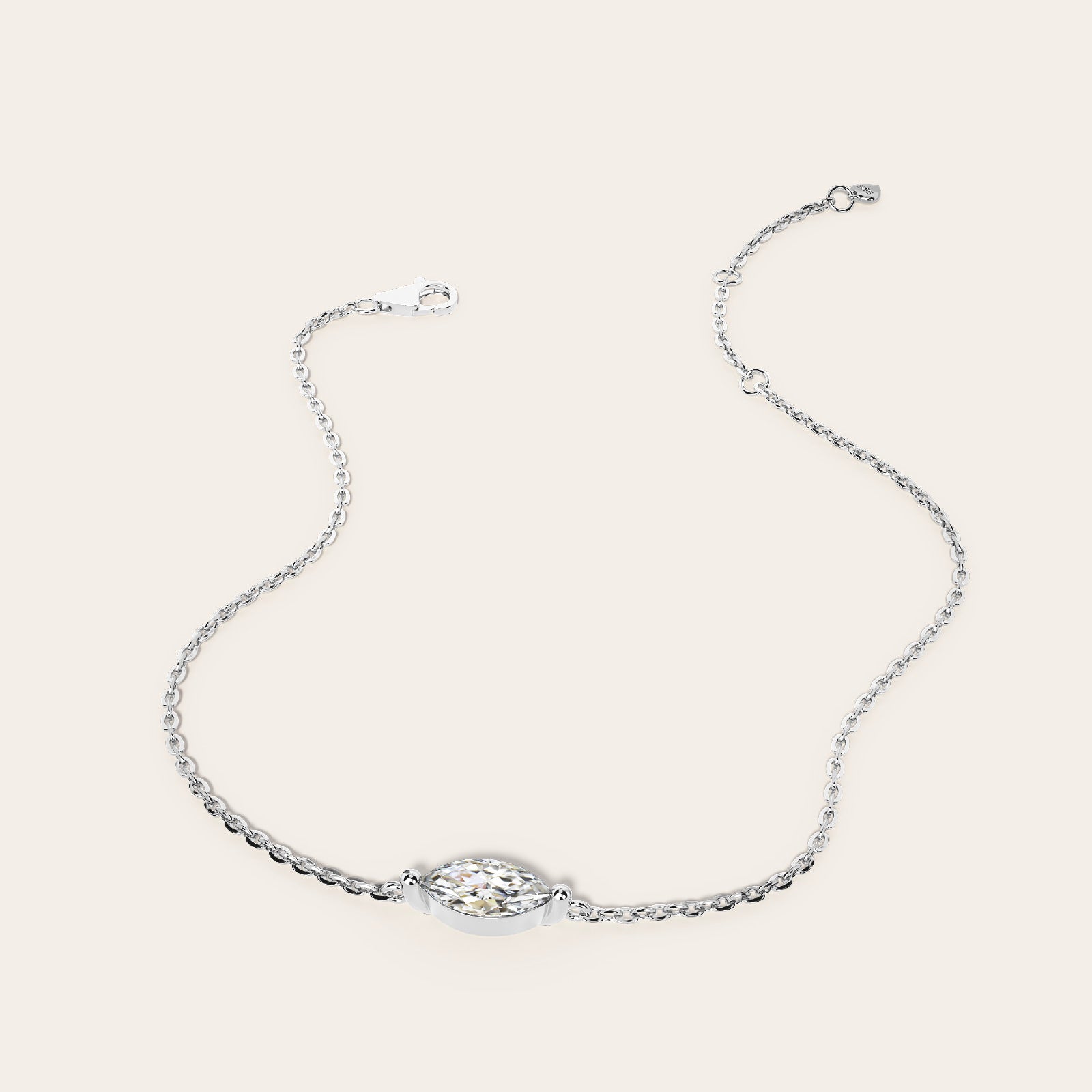 Marchesa Bracelet front view – Silver 16-18cm, Silver 18-20cm