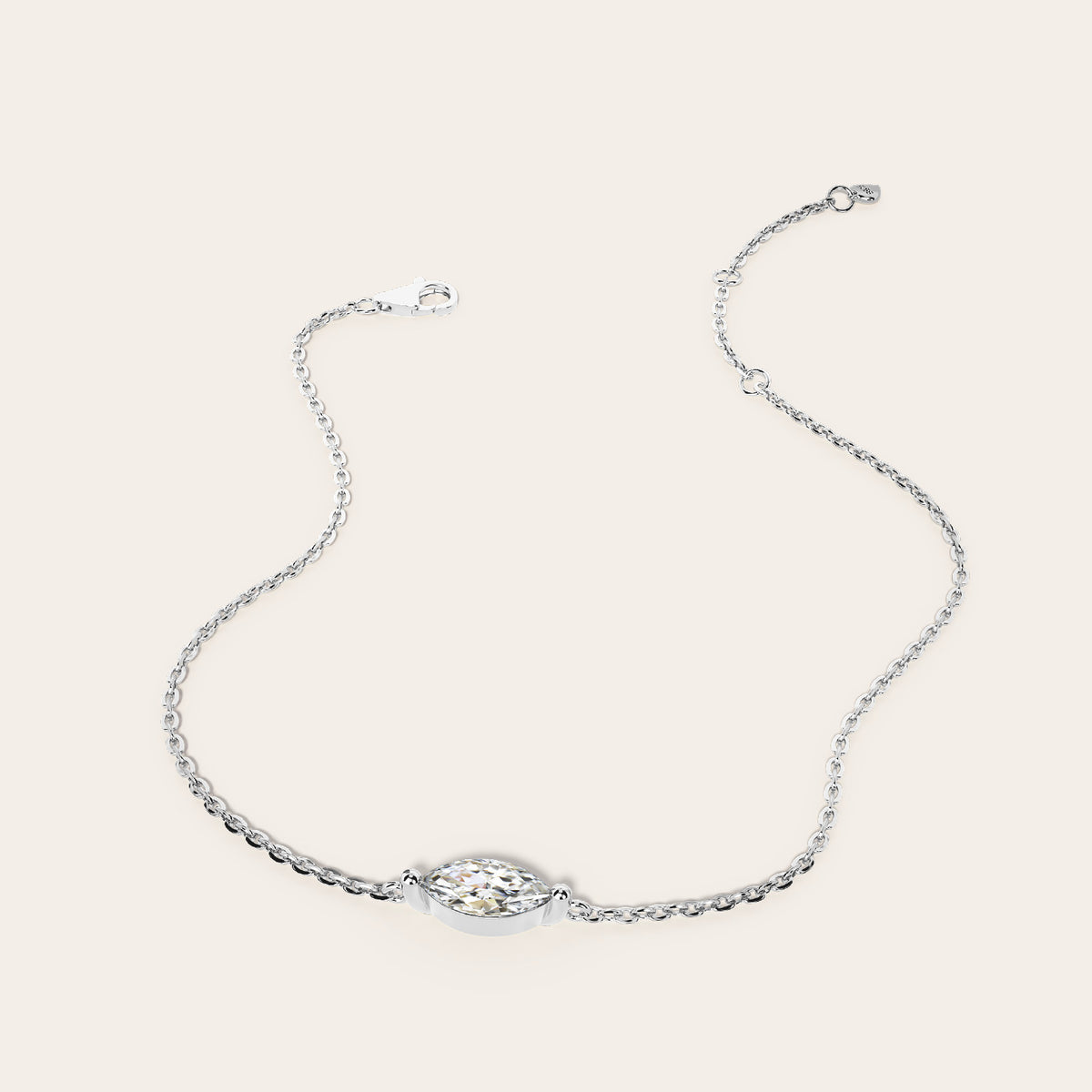 Marchesa Bracelet front view – Silver 16-18cm, Silver 18-20cm