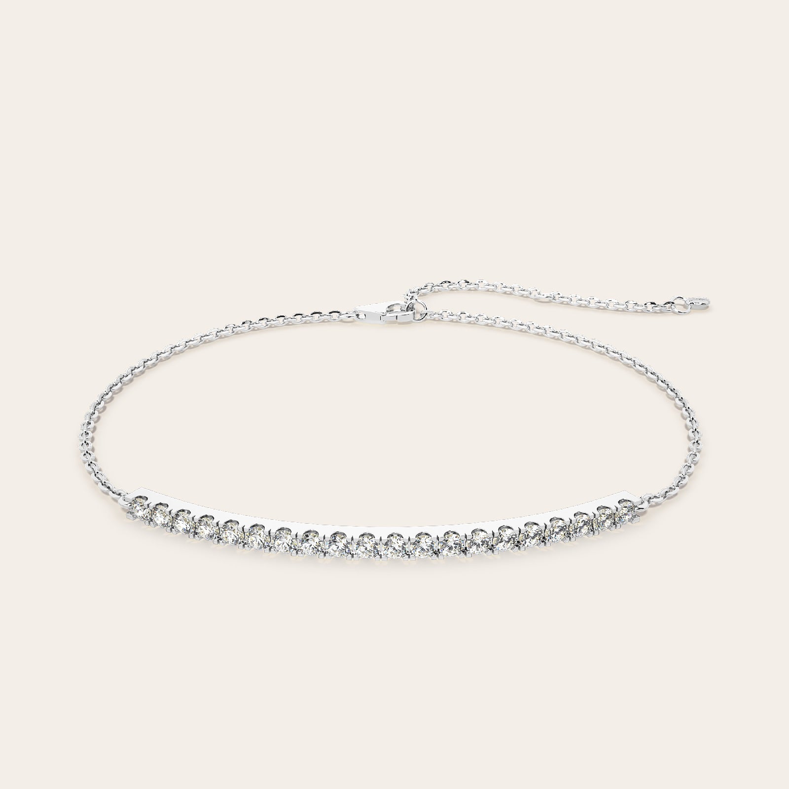 Ana Bracelet top view – Silver 16-18cm, Silver 18-20cm