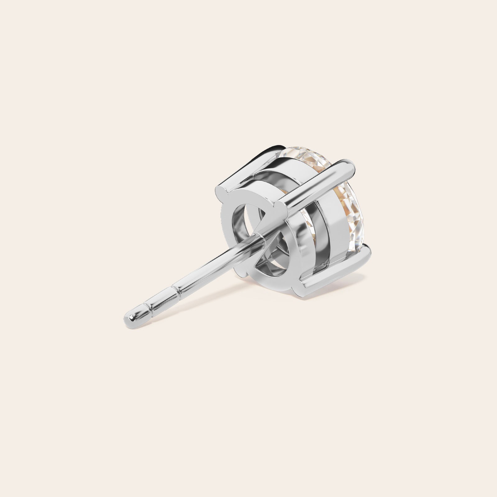 Chiara Stud Earrings back view – Silver 1 Carat, Silver 2 Carat, Silver 3 Carat