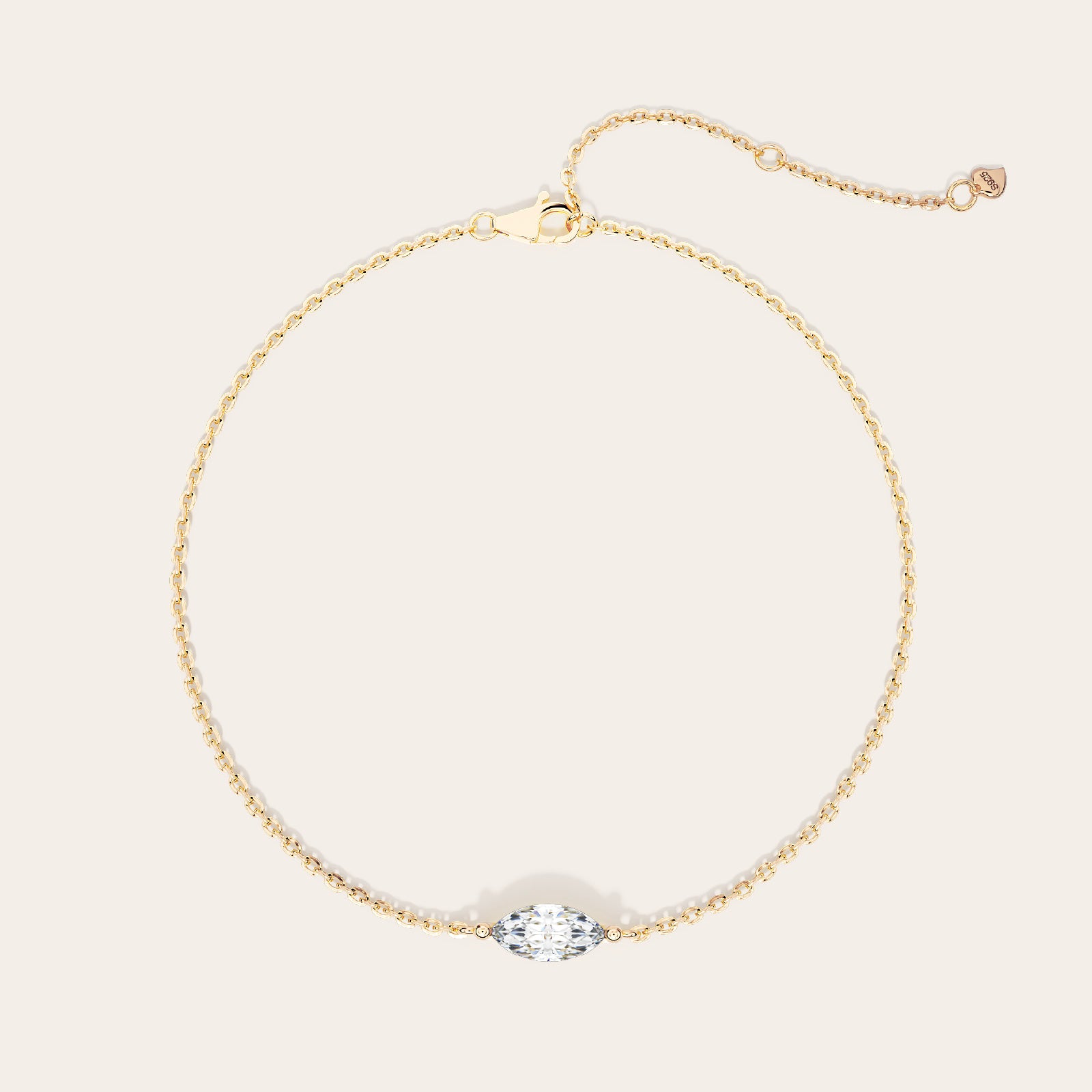 Marchesa Bracelet top view – Gold 16-18cm, Gold 18-20cm