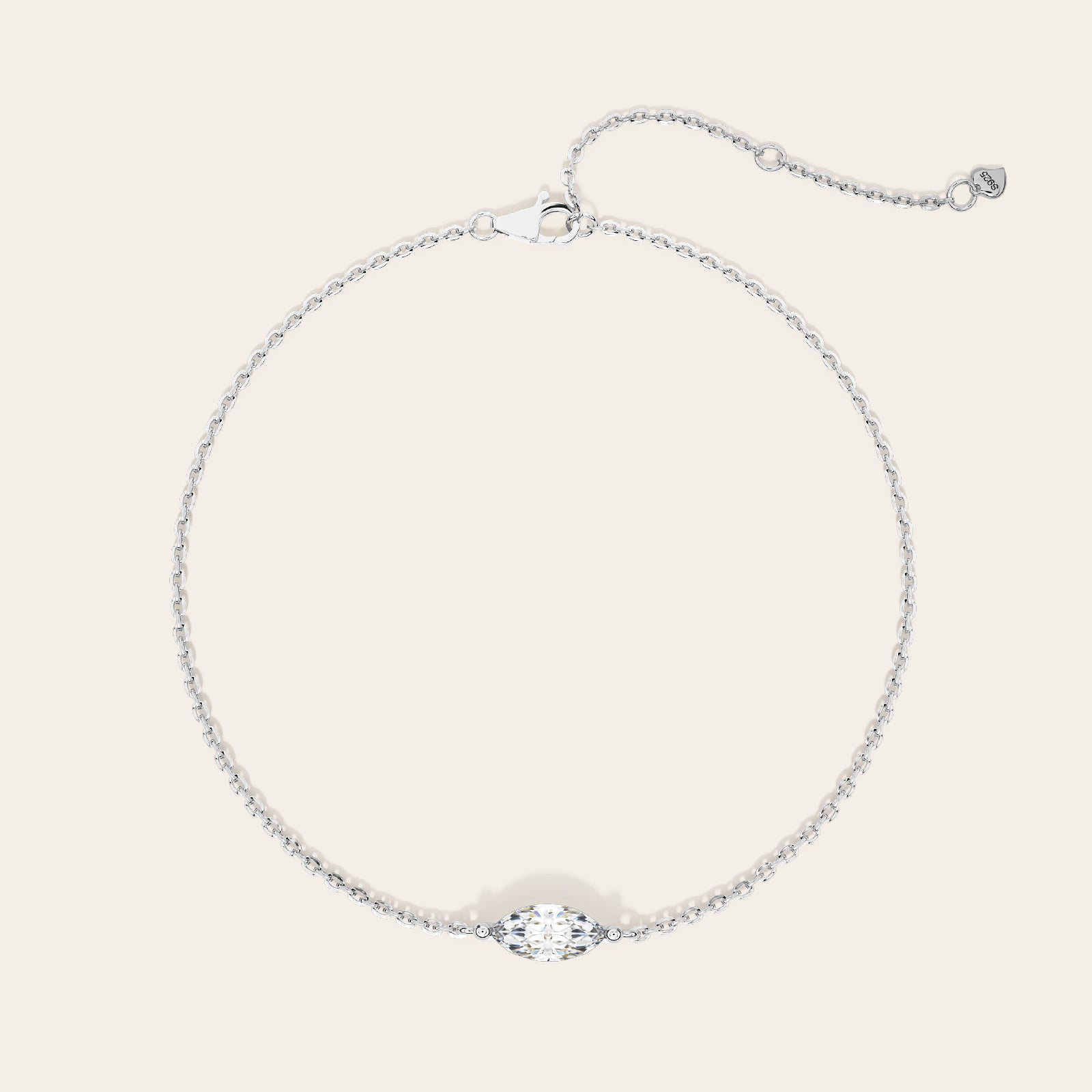 Marchesa Bracelet top view – Silver 16-18cm, Silver 18-20cm