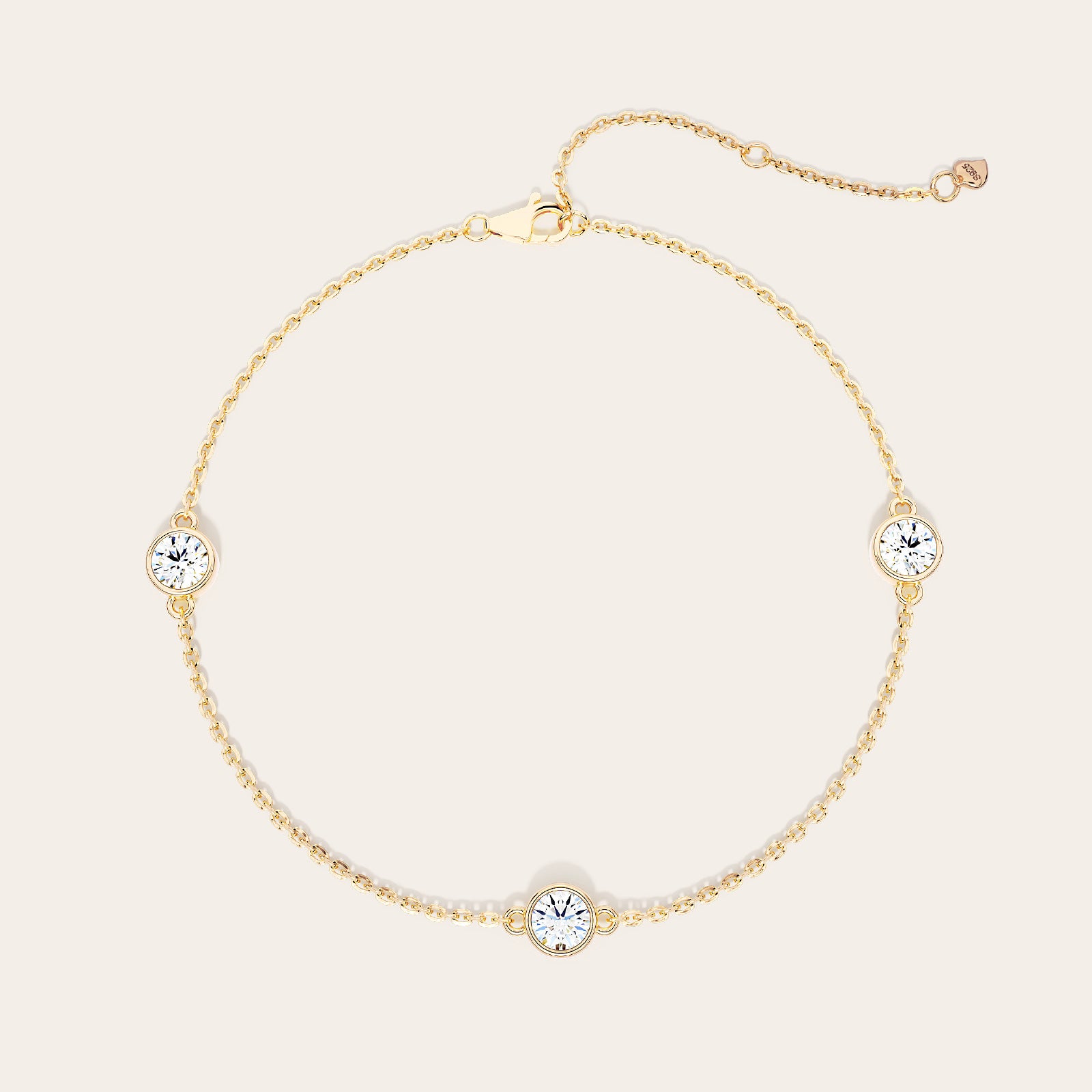 Paloma Bracelet top view – Gold 16-18cm, Gold 18-20cm