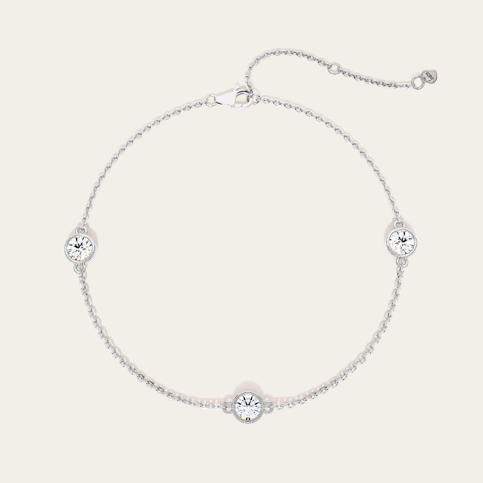 Paloma Bracelet top view – Silver 16-18cm, Silver 18-20cm
