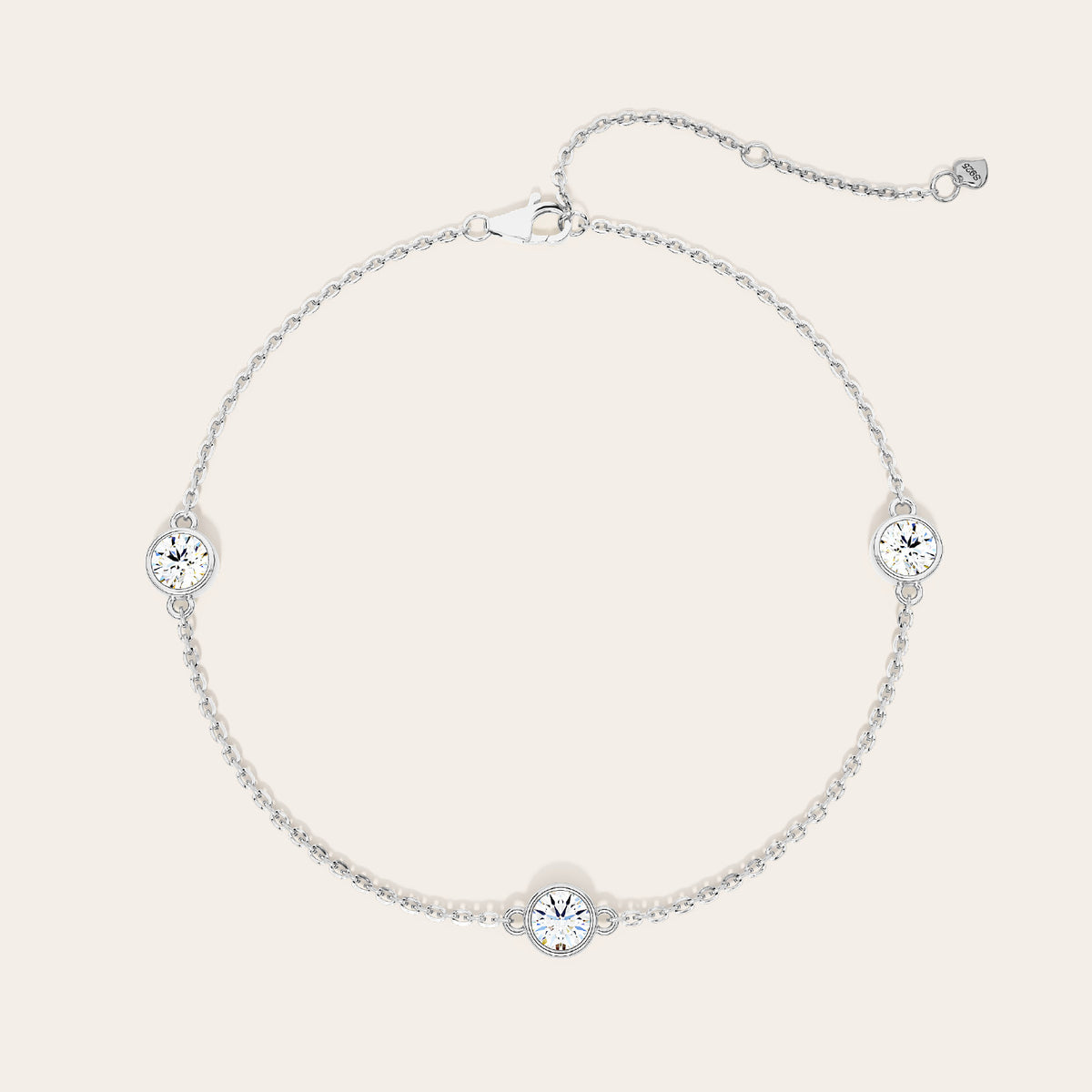 Paloma Bracelet top view – Silver 16-18cm, Silver 18-20cm