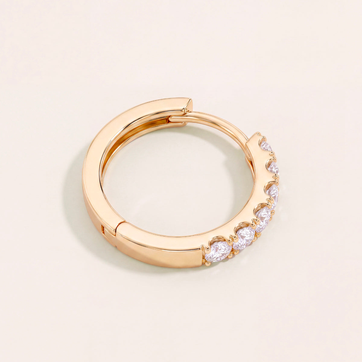 Pave Huggie Earrings gold flat