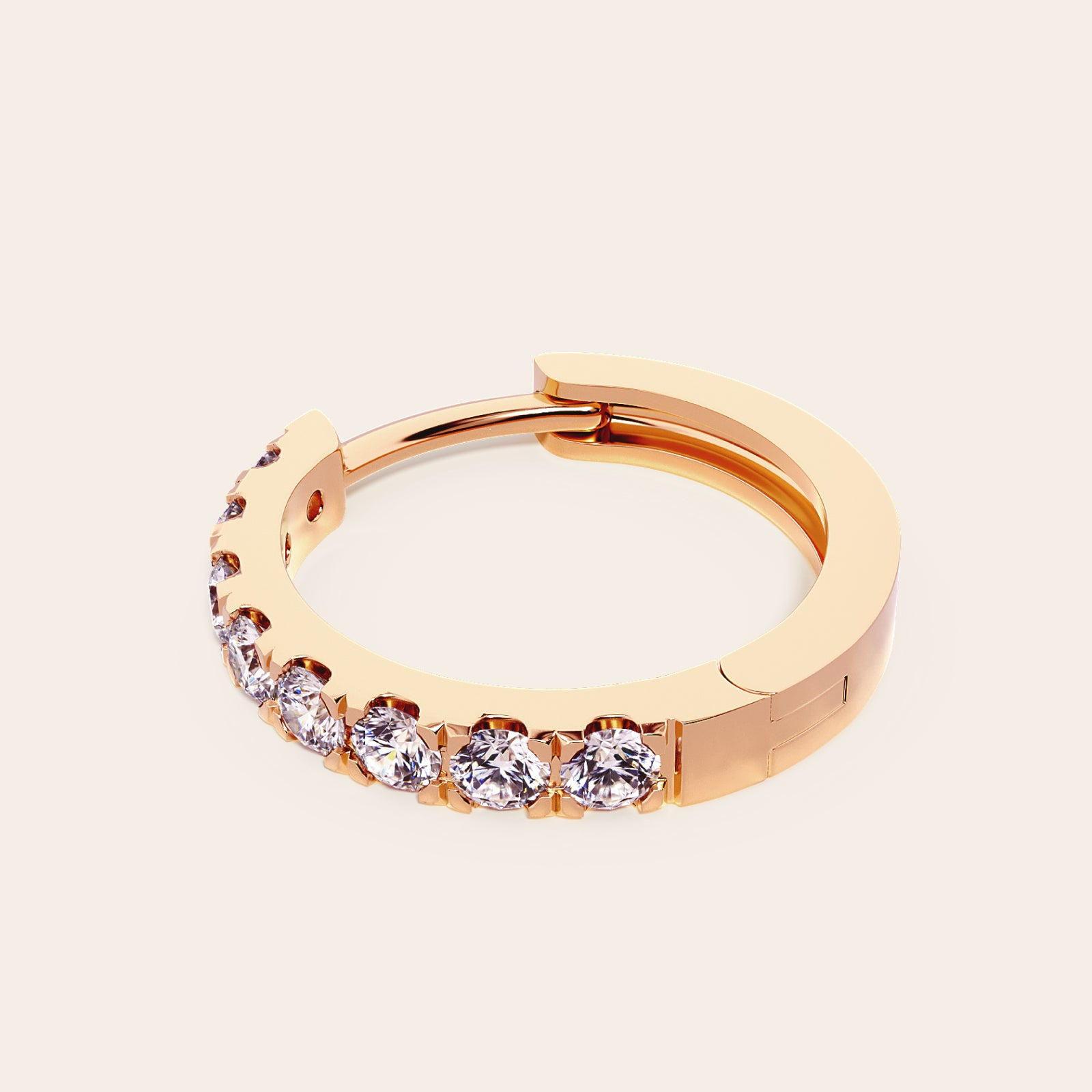 Pave Huggie Earrings gold flat