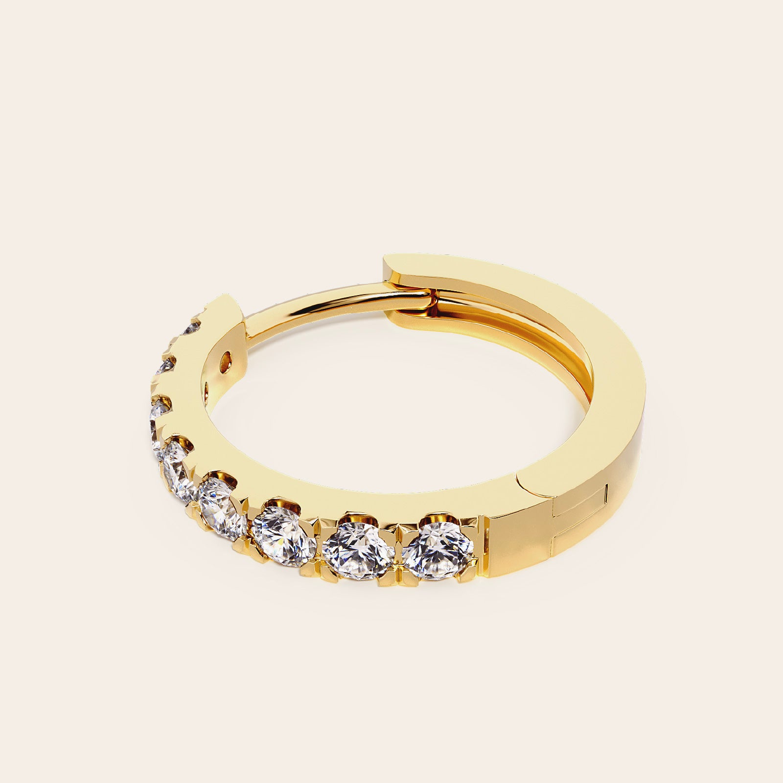 Pave Huggie Earrings gold flat