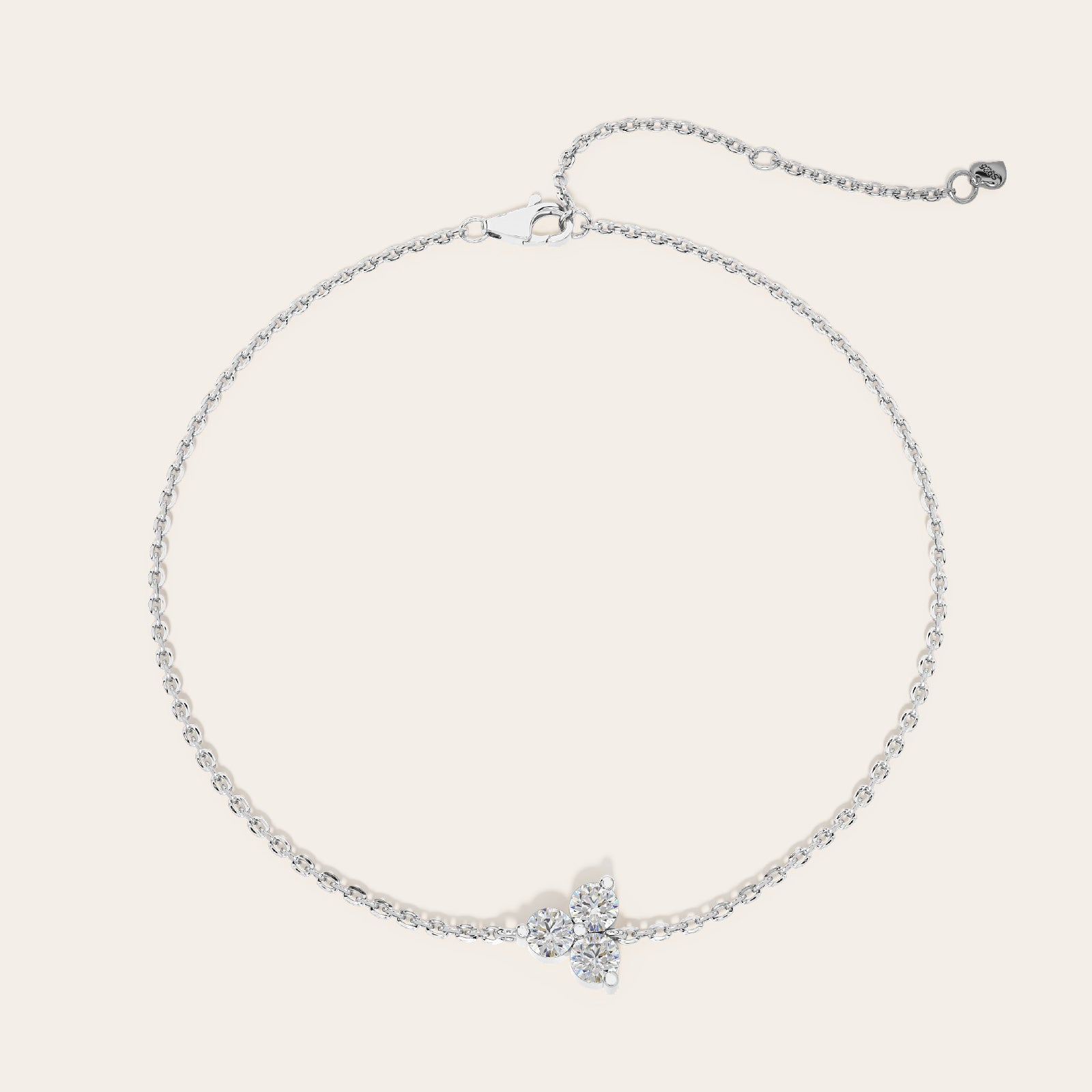 Petal Bracelet top view – Silver 16-18cm, Silver 18-20cm