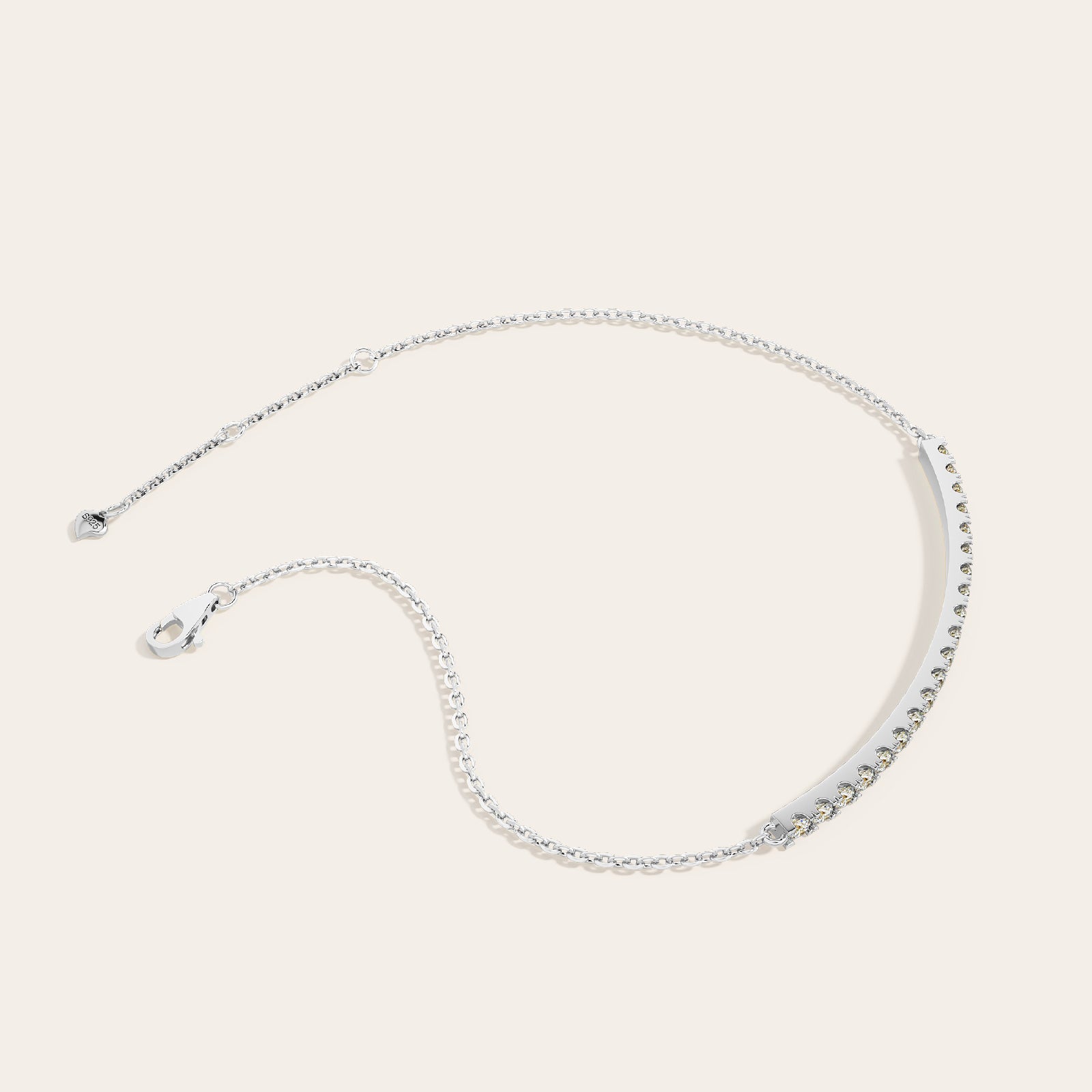 Ana Bracelet side view – Silver 16-18cm, Silver 18-20cm