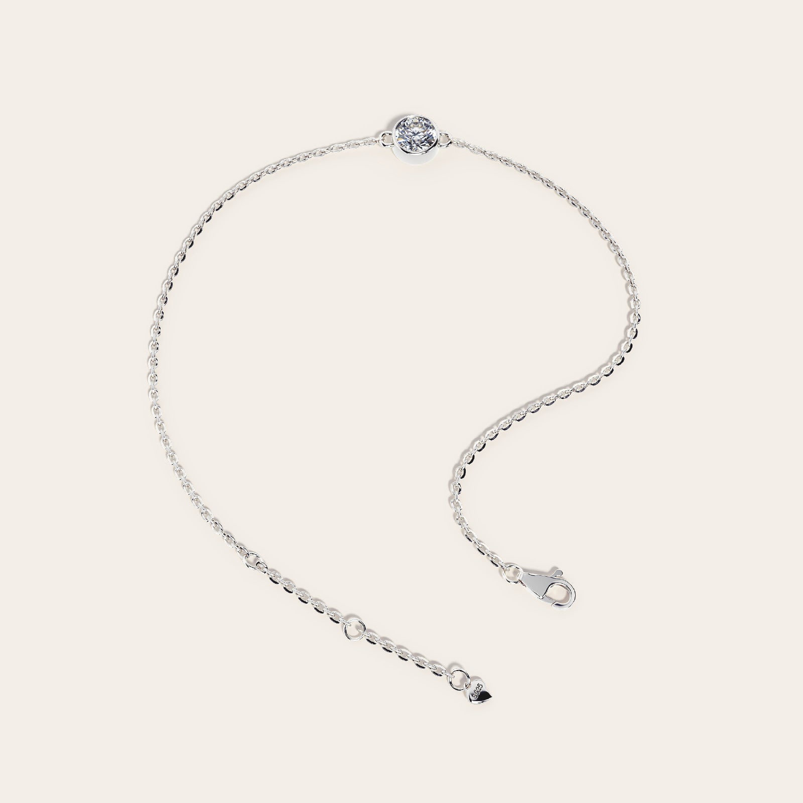 Lucina Bracelet back view – Silver 16-18cm, Silver 18-20cm