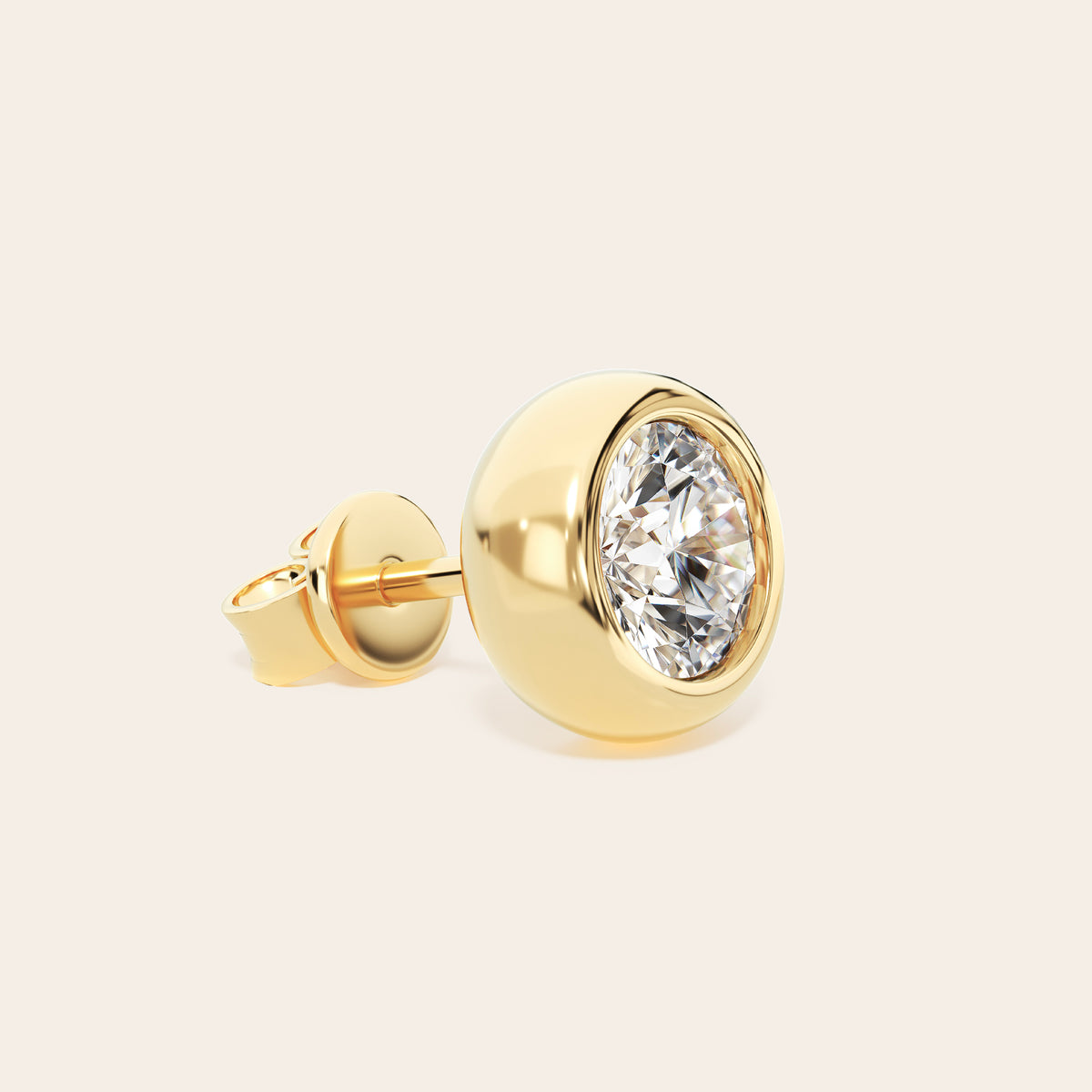 Lucina earrings gold front single gold 0.5 carat gold 1 carat gold 2 carat