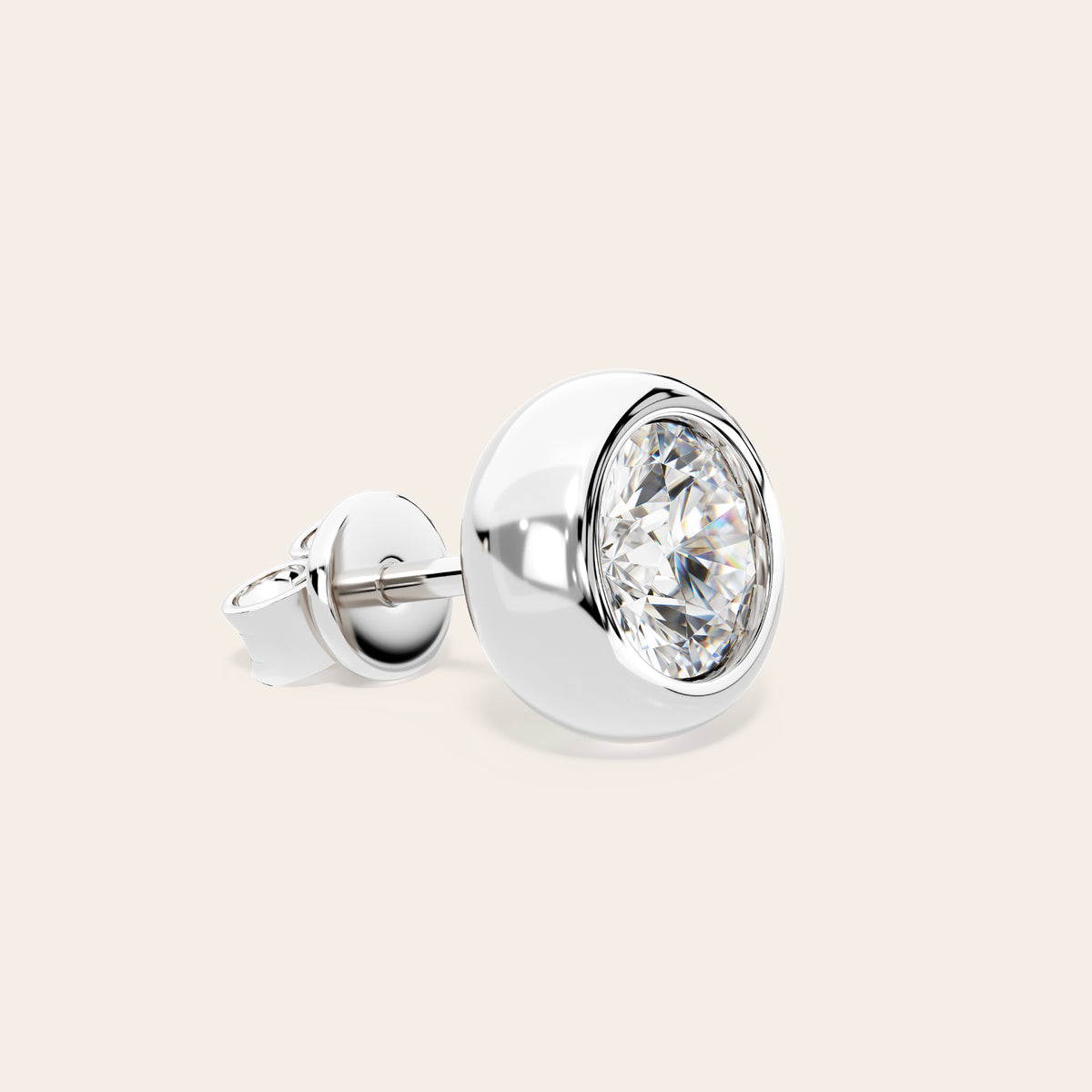Lucina earrings silver side single silver 0.5 carat silver 1 carat silver 2 carat