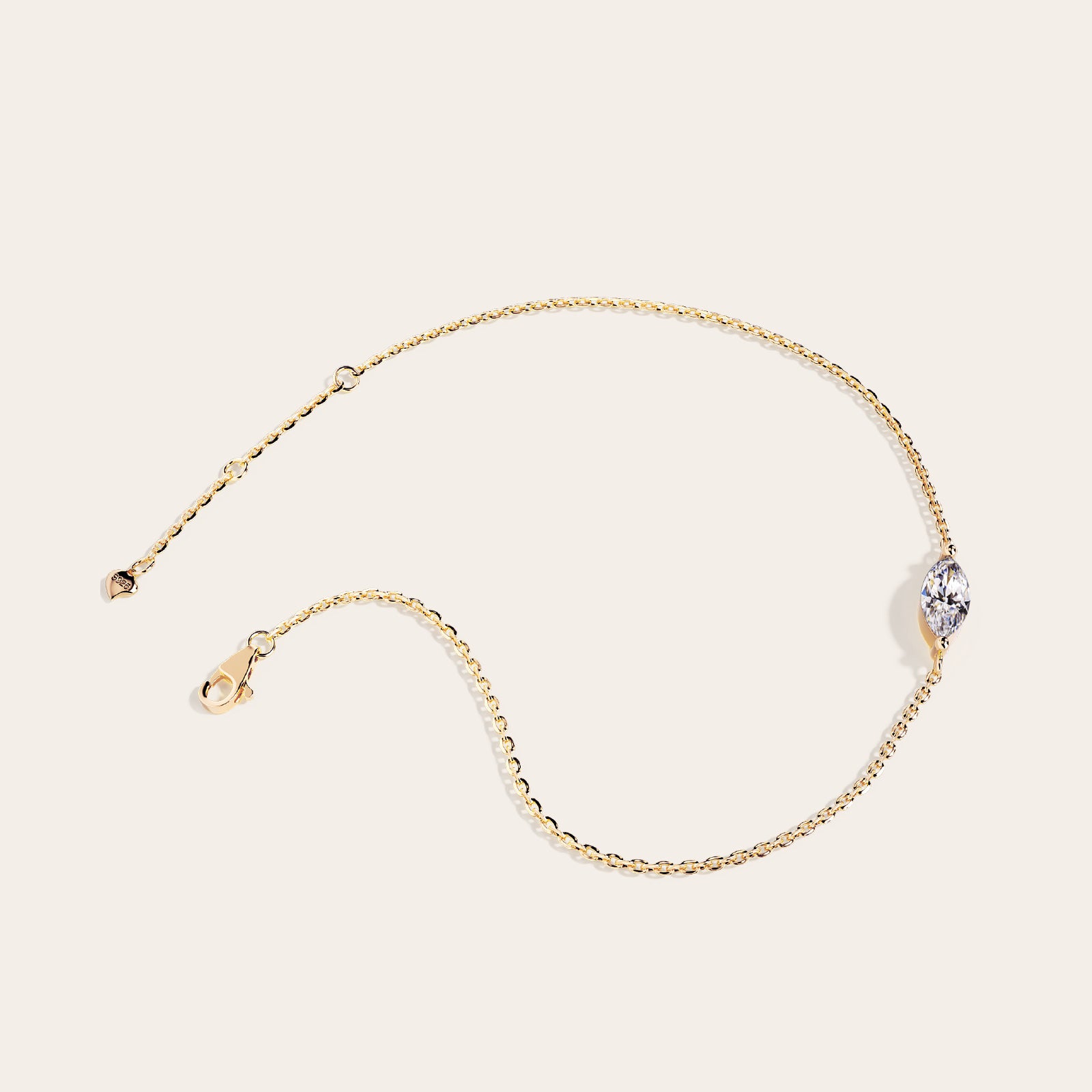 Marchesa Bracelet side view – Gold 16-18cm, Gold 18-20cm