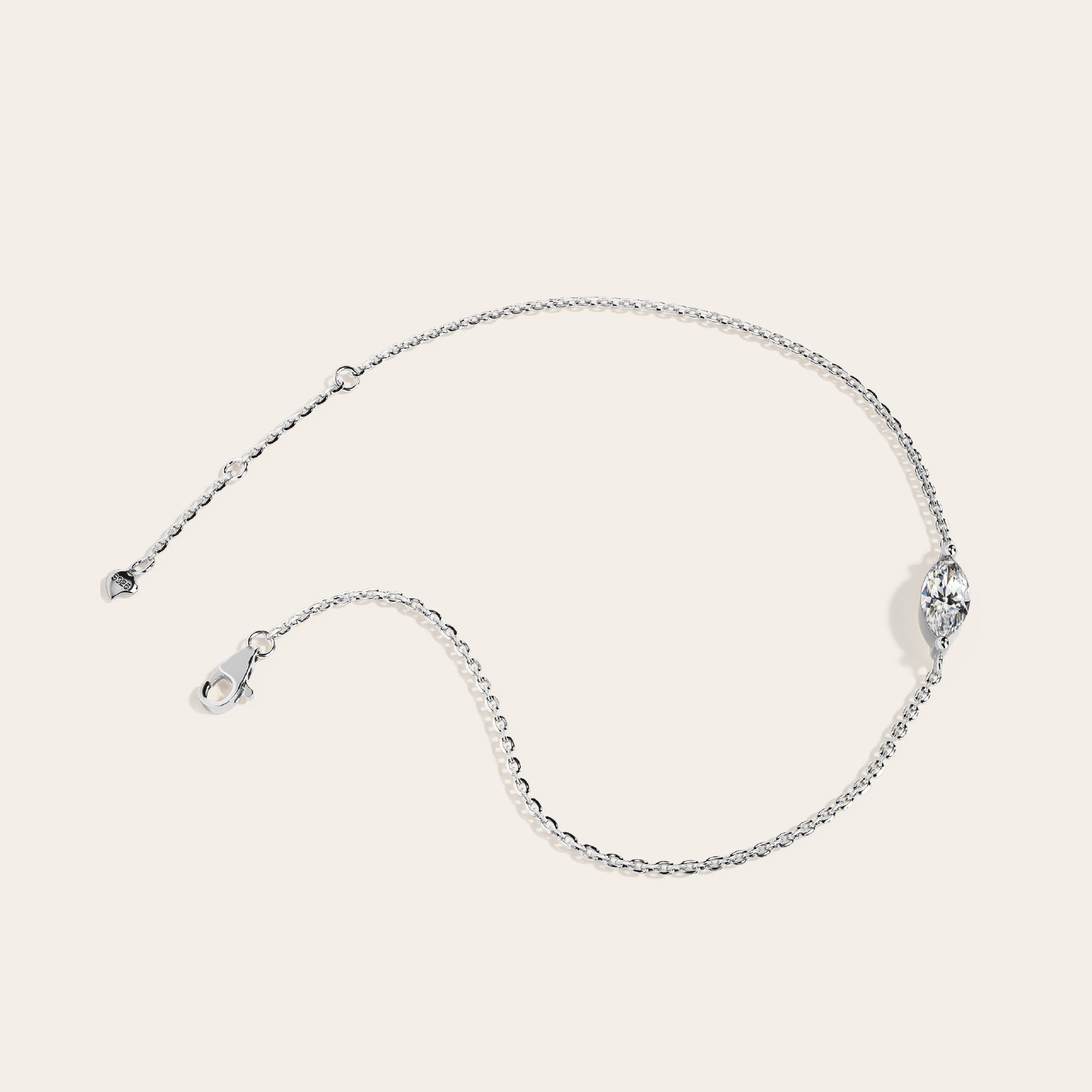 Marchesa Bracelet side view – Silver 16-18cm, Silver 18-20cm