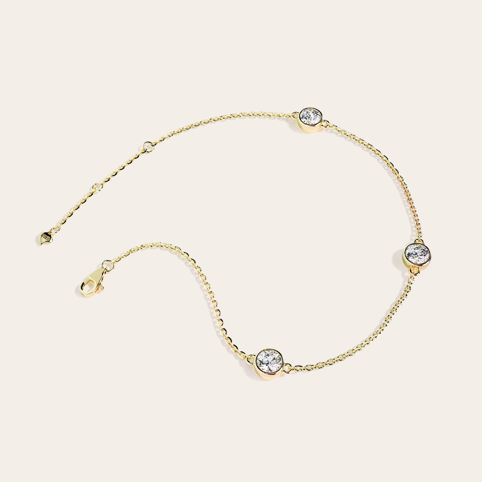 Paloma Bracelet side view – Gold 16-18cm, Gold 18-20cm