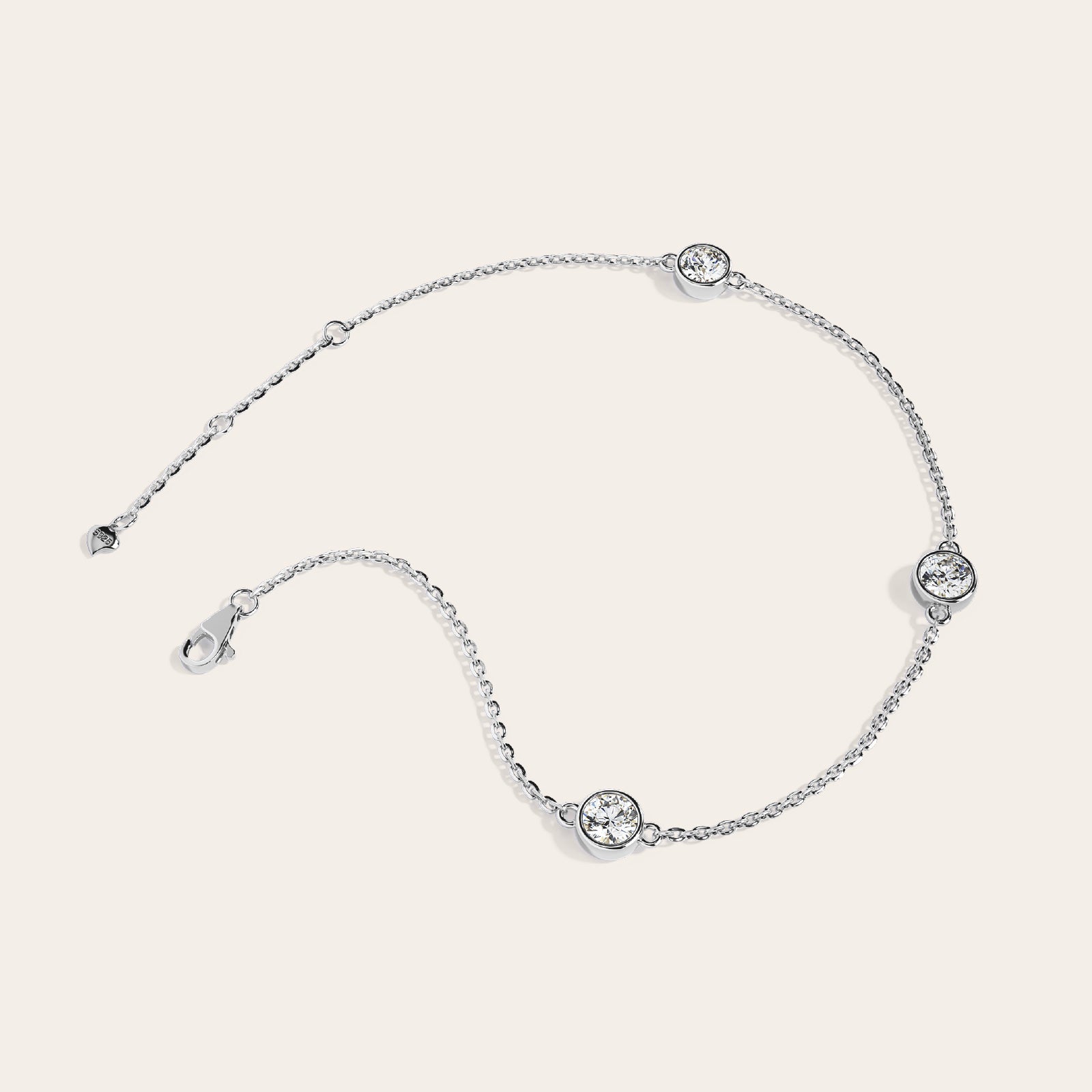 Paloma Bracelet side view – Silver 16-18cm, Silver 18-20cm