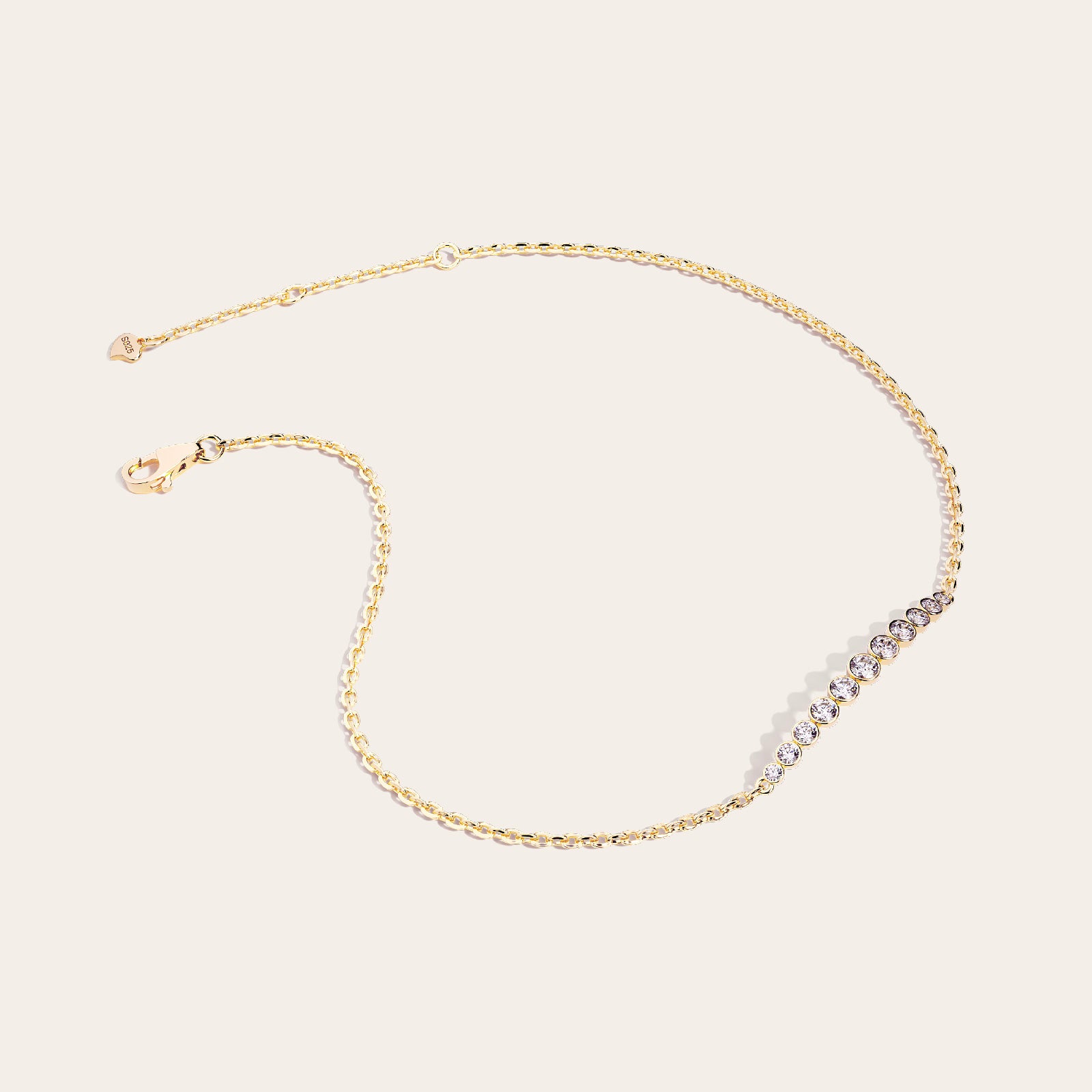 Rita Bracelet side view – Gold 16-18cm, Gold 18-20cm