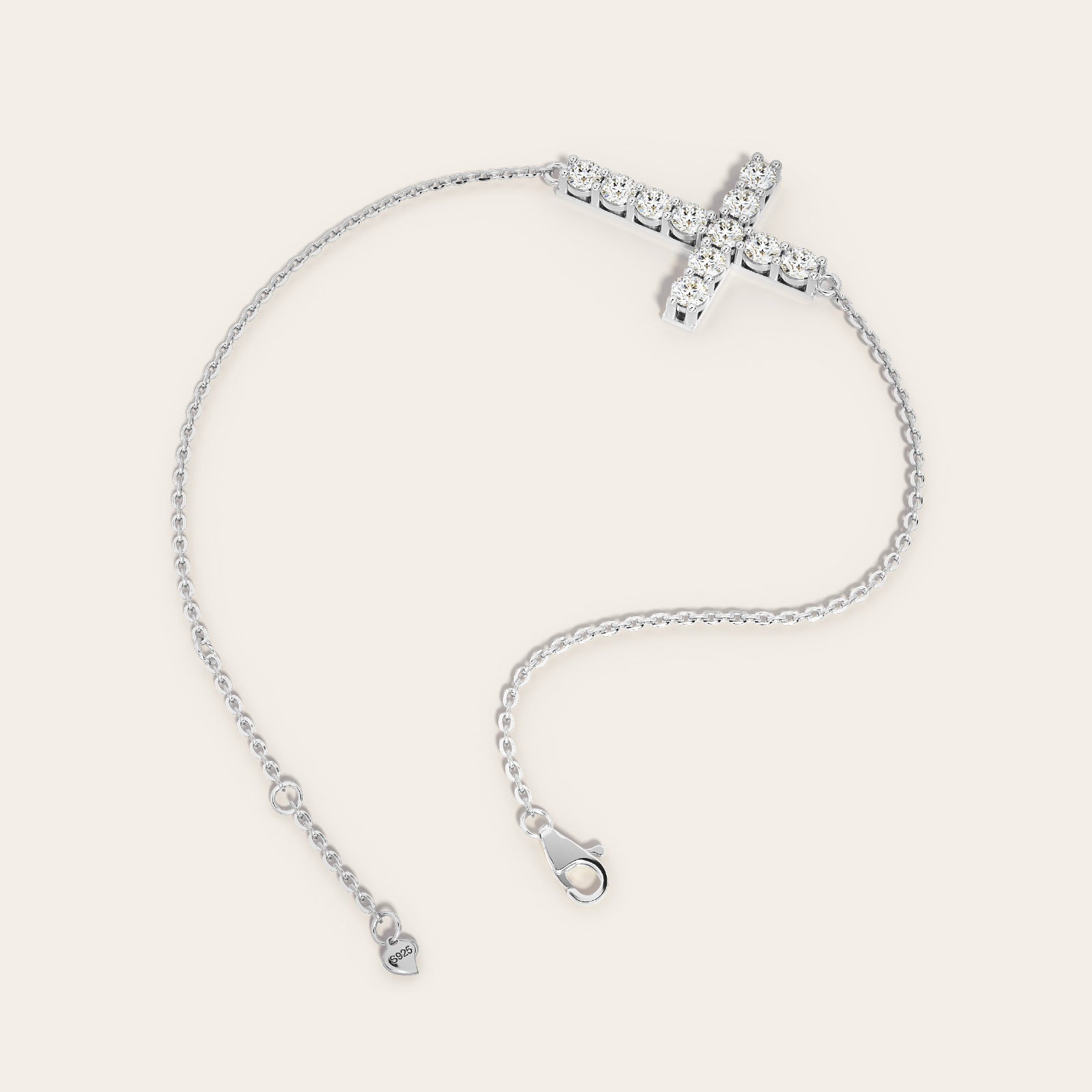 Vera Bracelet back view – Silver 16-18cm, Silver 18-20cm